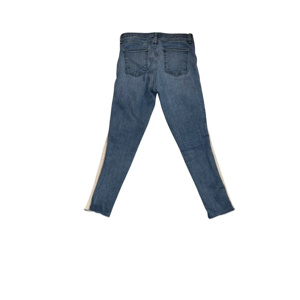 Veronica Beard Carly Kick Flare Jeans Sz 28 Tuxedo Stripe Designer Luxury - Picture 3 of 10